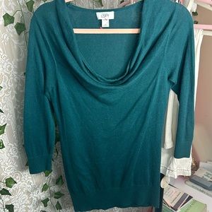LOFT by Ann Taylor Women’s Green Long Sleeve Blouse